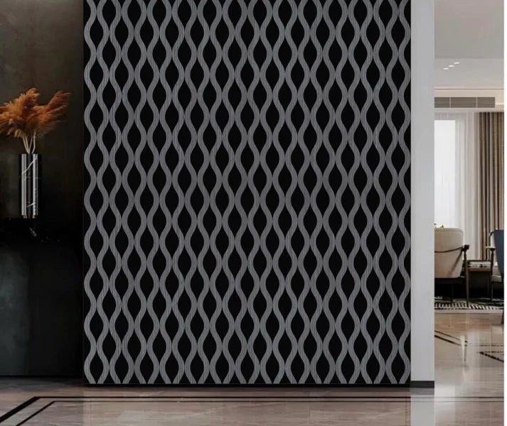 Charcoal Grey Wave PVC Acoustic Wall Panels – Sound-Dampening Geometric Cladding (Pack of 4 – 5.76m²)