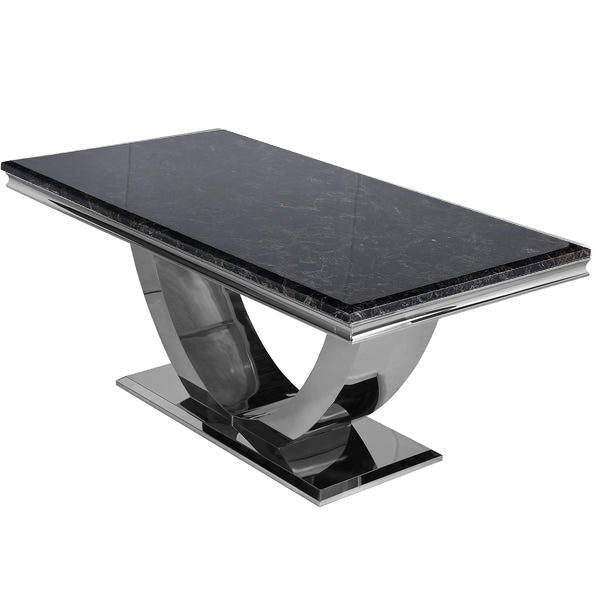 Arial Chrome & Marble Dining Table