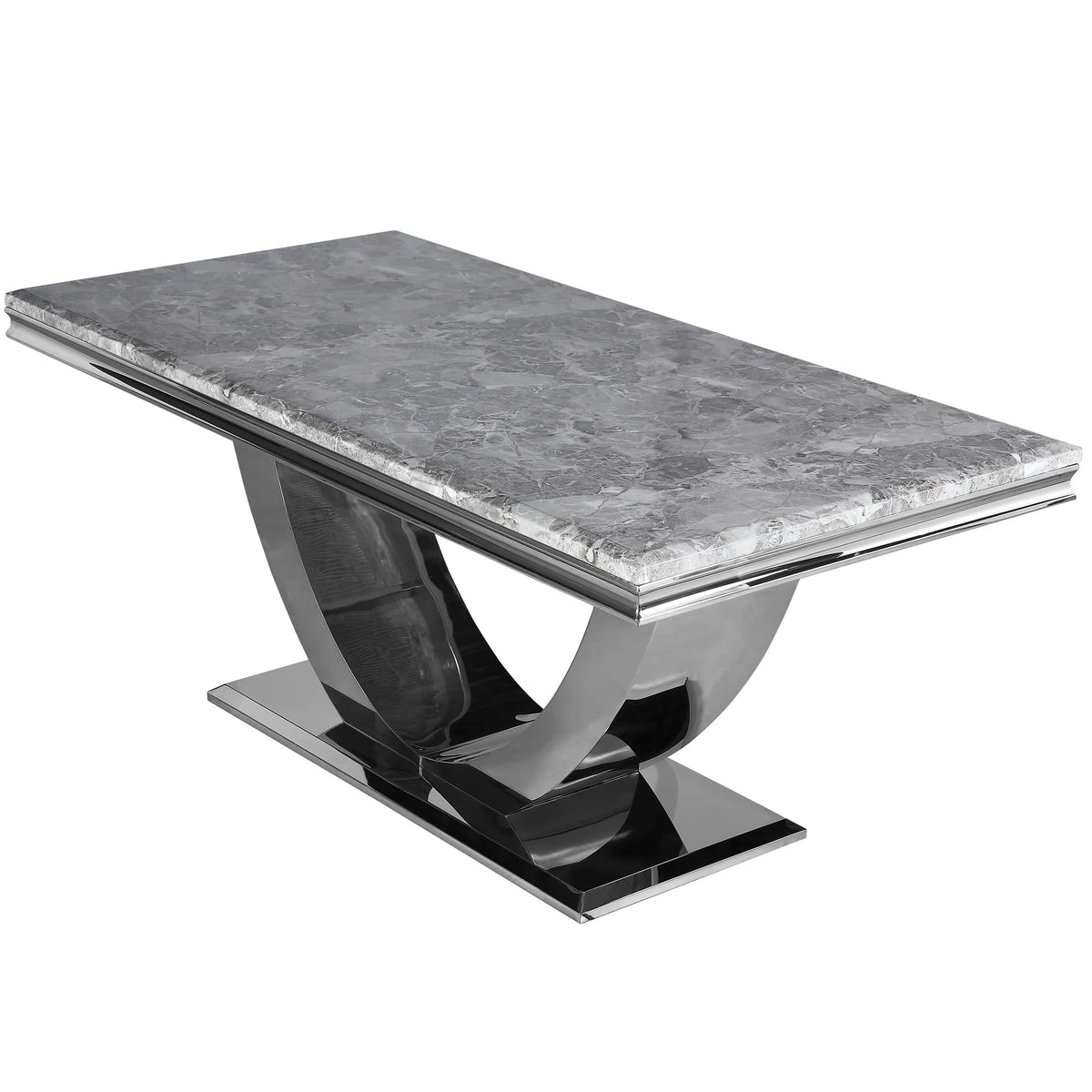 Arial Chrome & Marble Dining Table