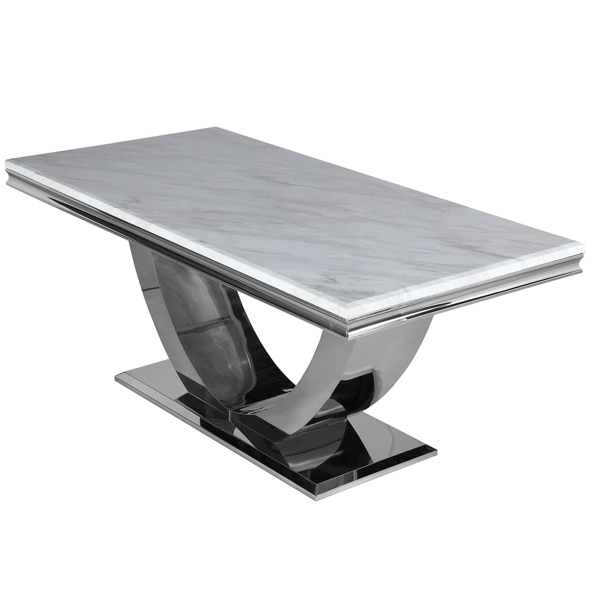 Arial Chrome & Marble Dining Table