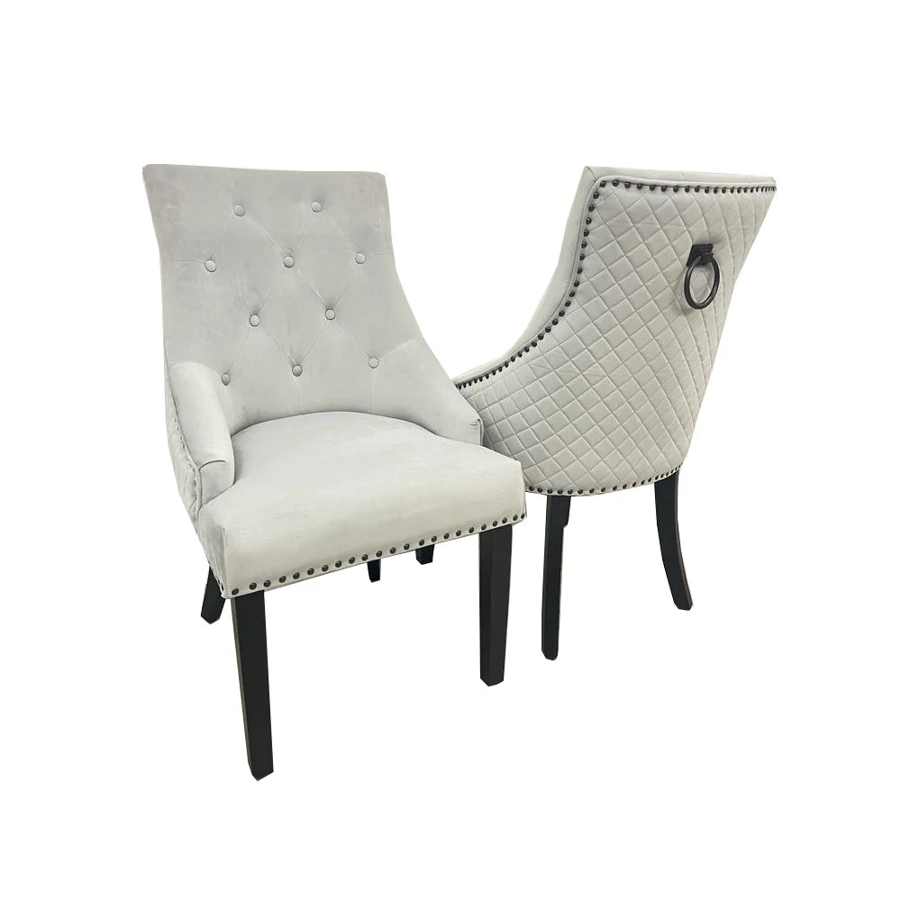 Bentley Black Leg Velvet Dining Chair