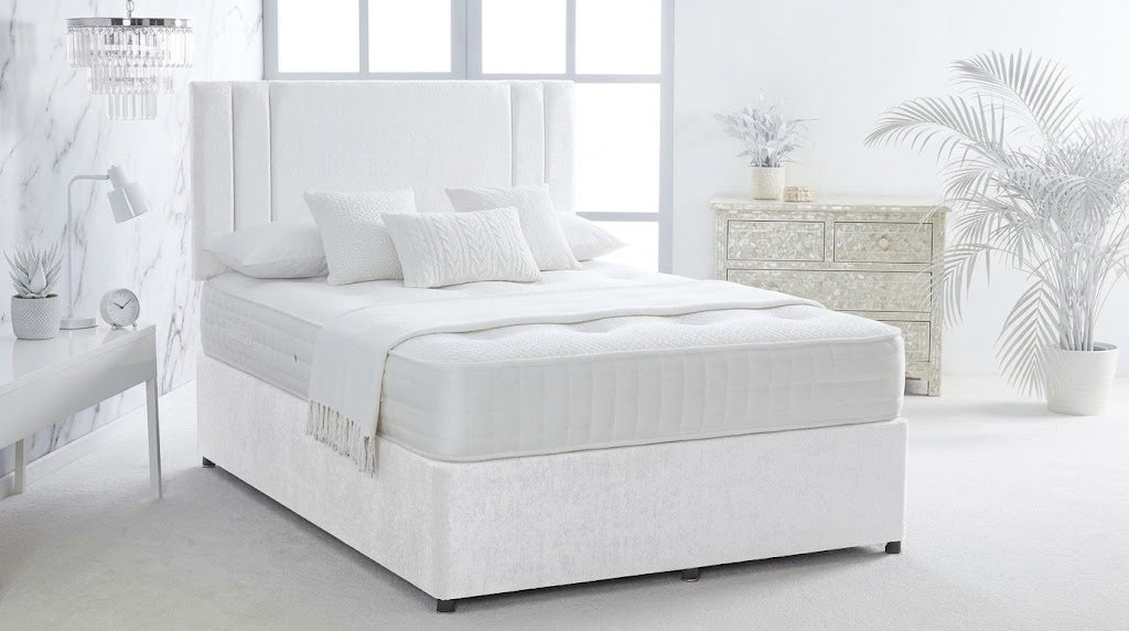Elisa Modern Plush Velvet Divan Bed Frame with Twin Side-Panel Headboard & Drawers
