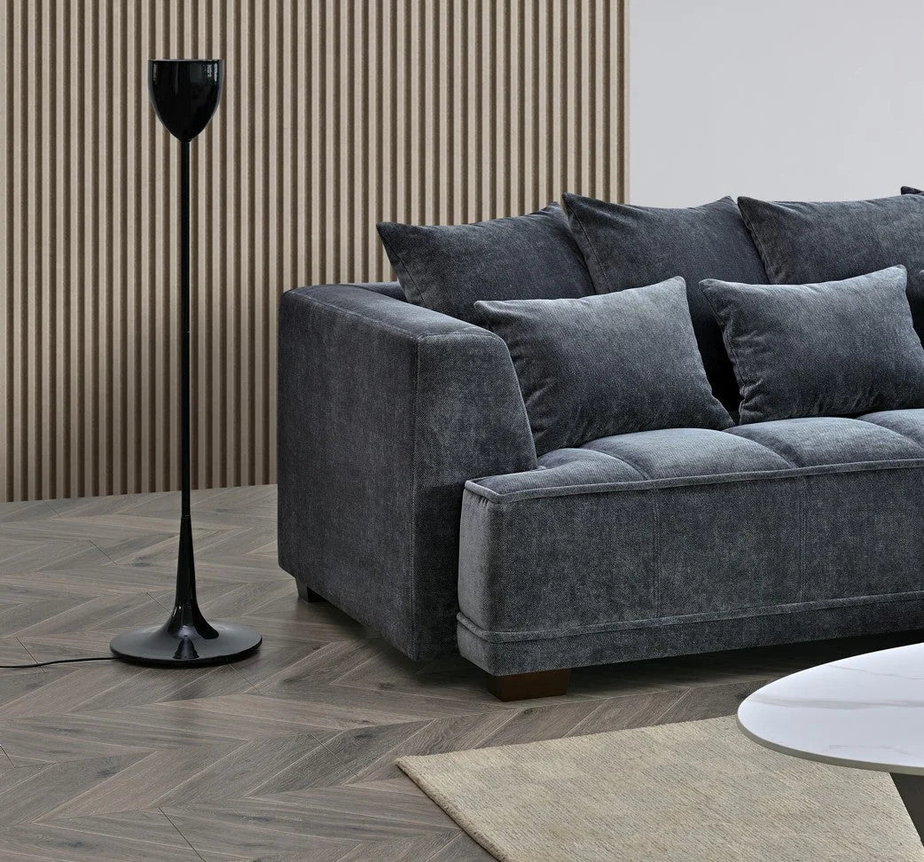 Gramercy Corner Group Sofa in Steel Velvet