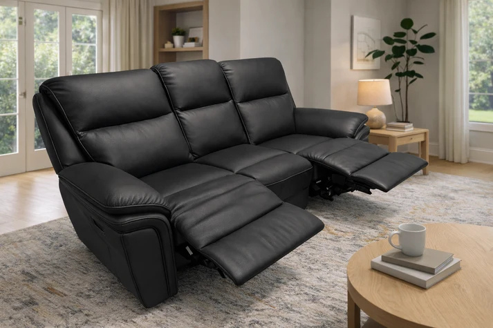 Montana Black Recliner Sofa (3+2+1)