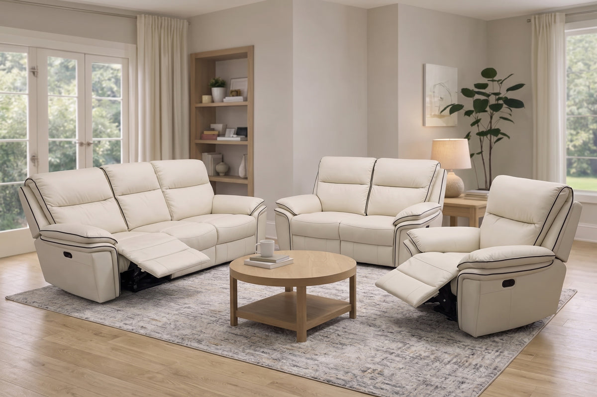 Montana Ivory Recliner Sofa (3+2+1)