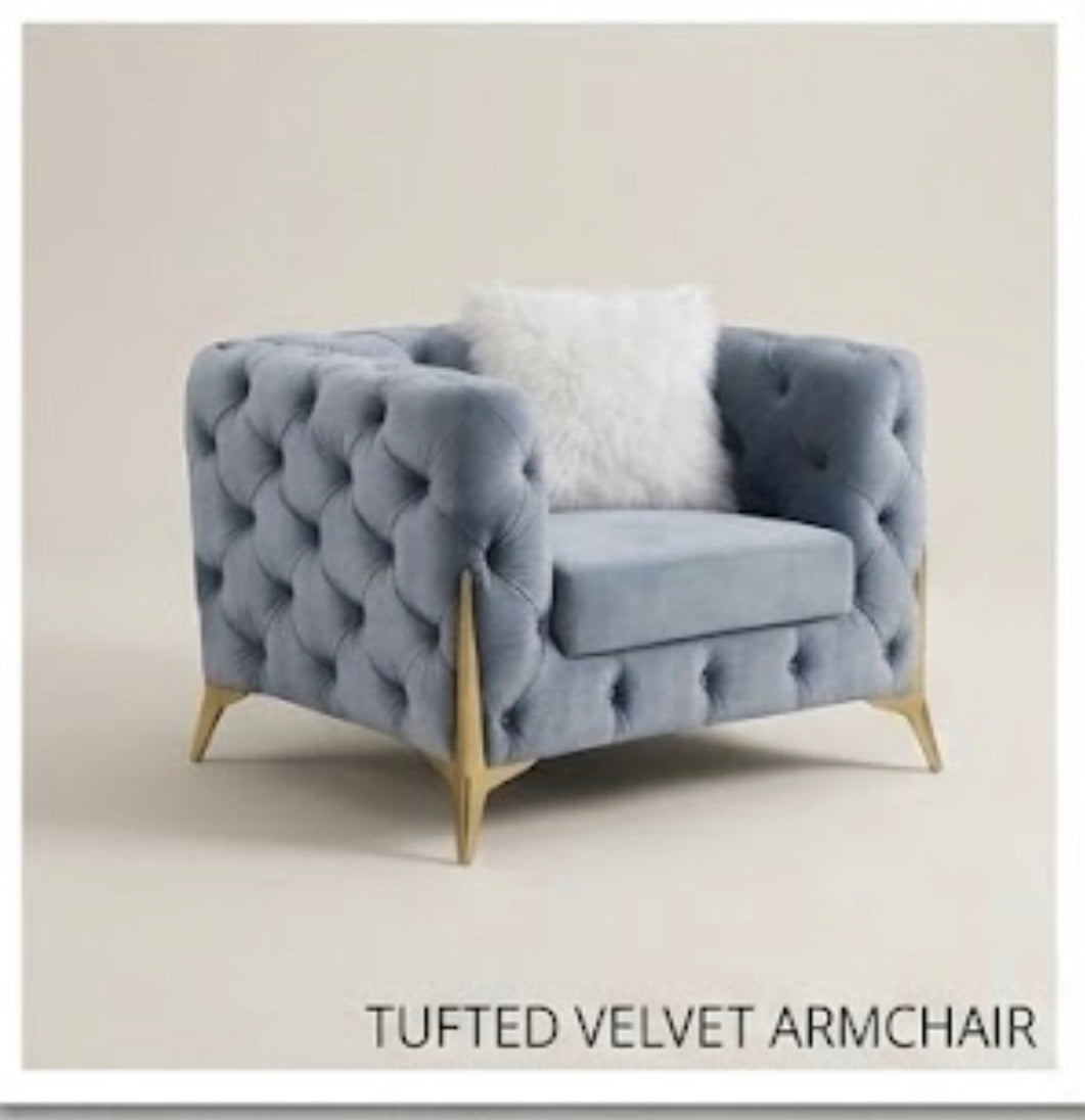 Paris Grey Shimmer Sofa Set