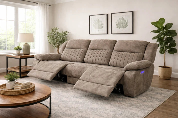 Rose Brown Power-Recliner Sofa Set (3+2+1)