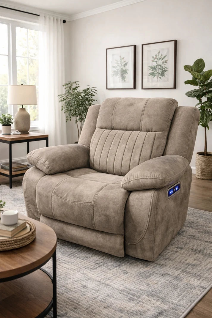 Rose Brown Power-Recliner Sofa Set (3+2+1)