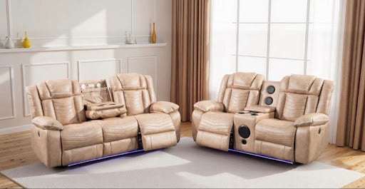 Ultimate Comfort Meets High-Tech Entertainment: Power Reclining Sofa Set