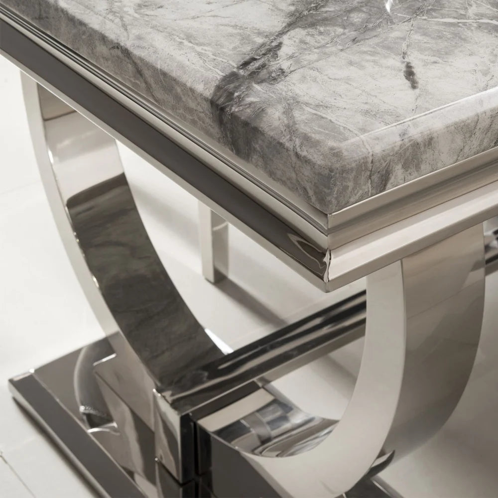Arriana Marble &amp; Chrome Dining Table