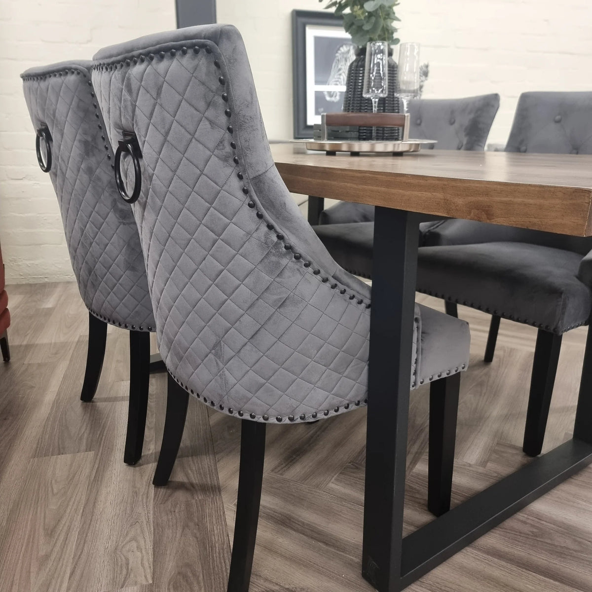 Bentley Black Leg Velvet Dining Chair