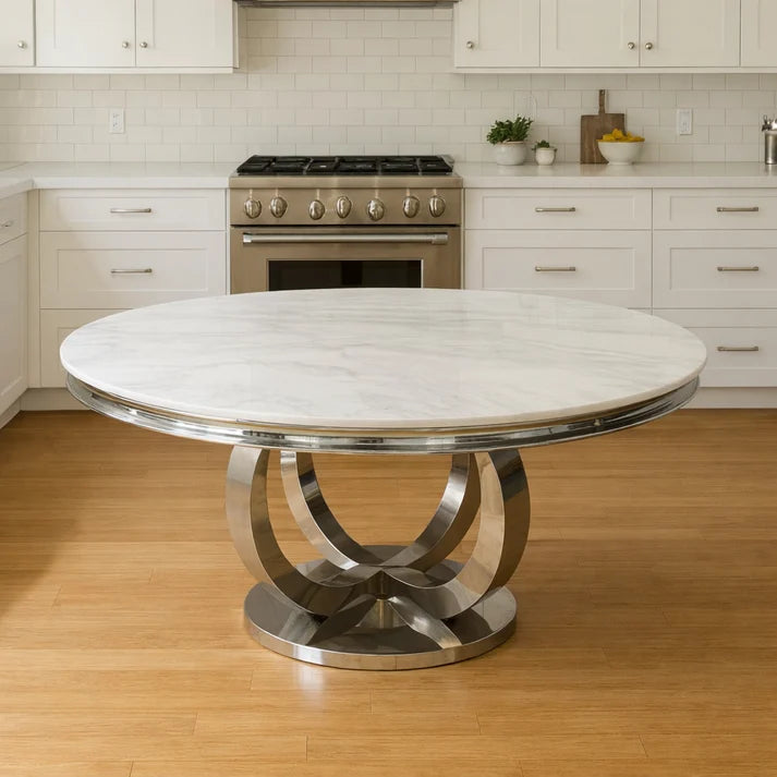 Chelsea 1.3m Round Chrome Dining Table