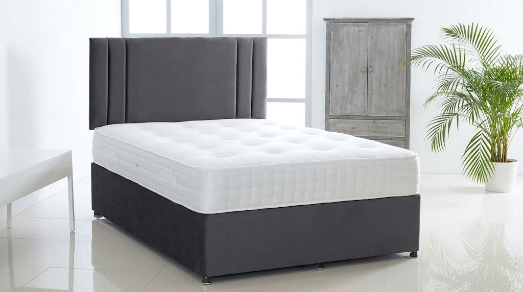 Elisa Modern Plush Velvet Divan Bed Frame with Twin Side-Panel Headboard & Drawers