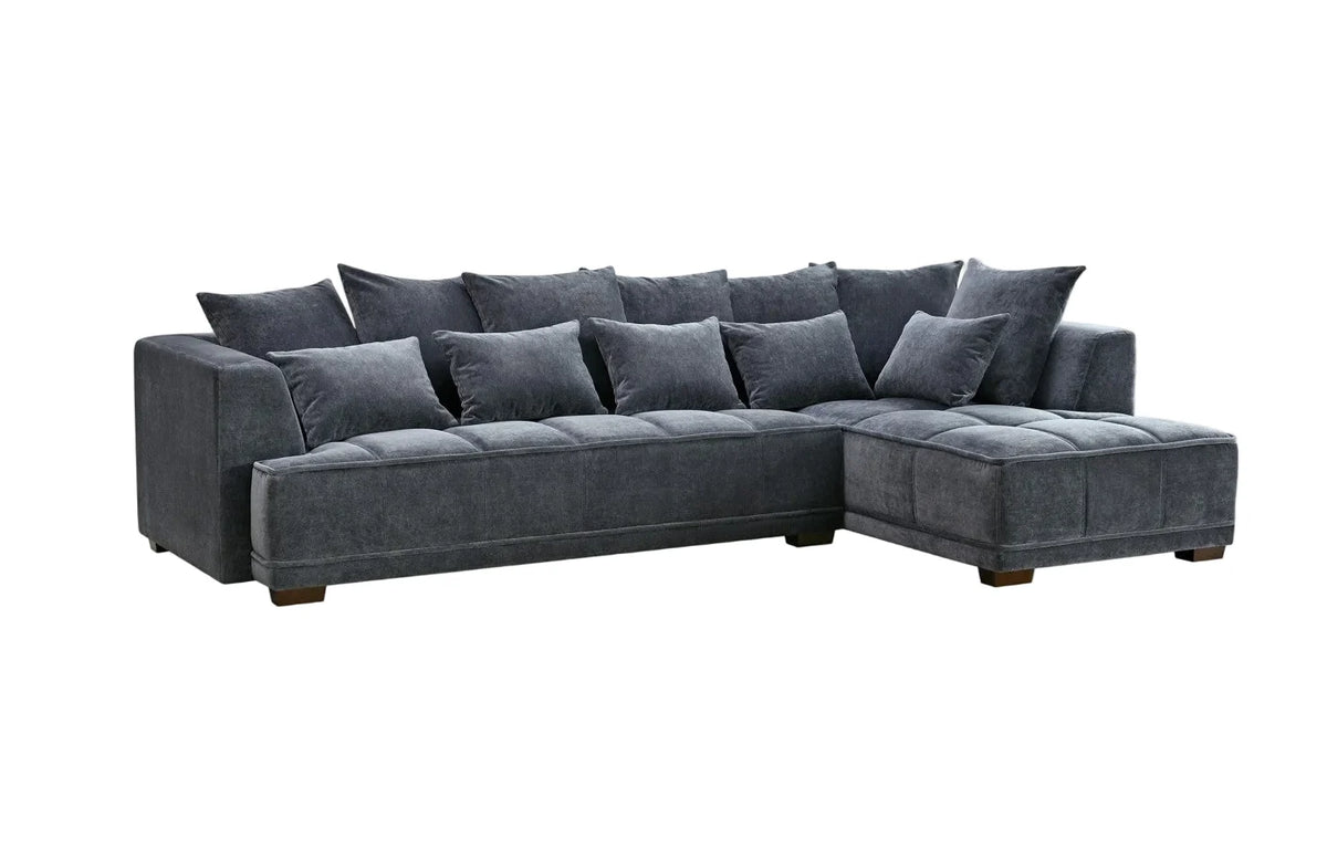 Gramercy Corner Group Sofa in Steel Velvet