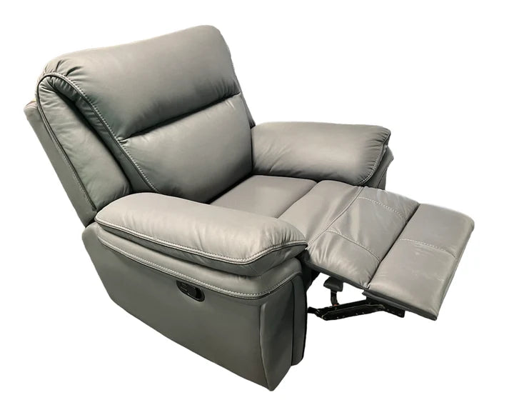 Montana Grey Leather Recliner Sofa (3+2+1)