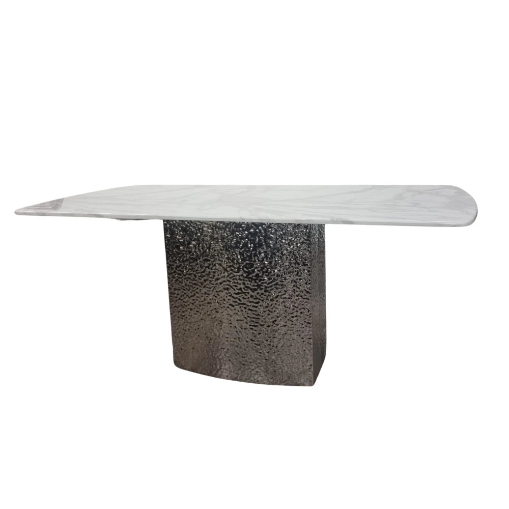 Roma Chrome Grey Marble Dining Table
