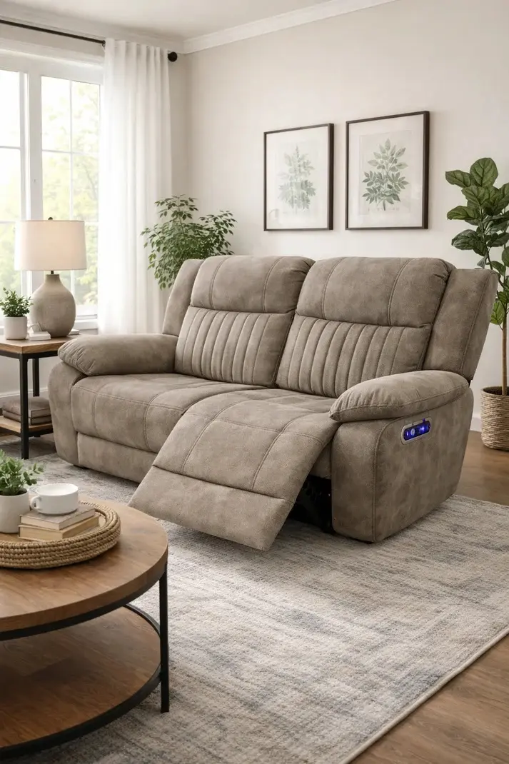 Rose Brown Power-Recliner Sofa (2 Seater)