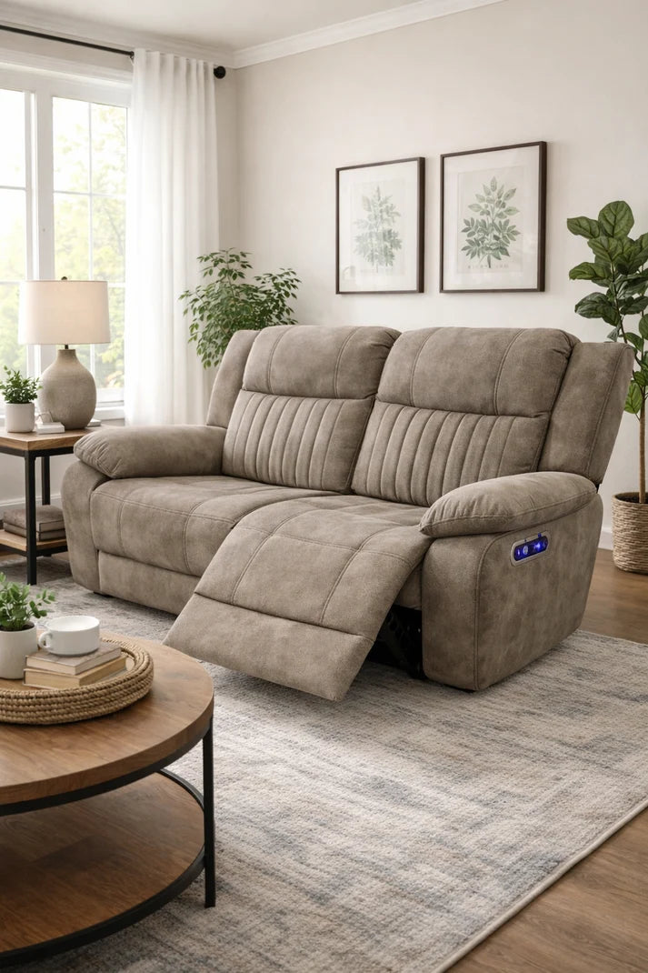 Rose Brown Power-Recliner Sofa Set (3+2+1)
