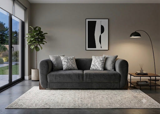 The Haven Curved Velvet 2-Seater Sofa